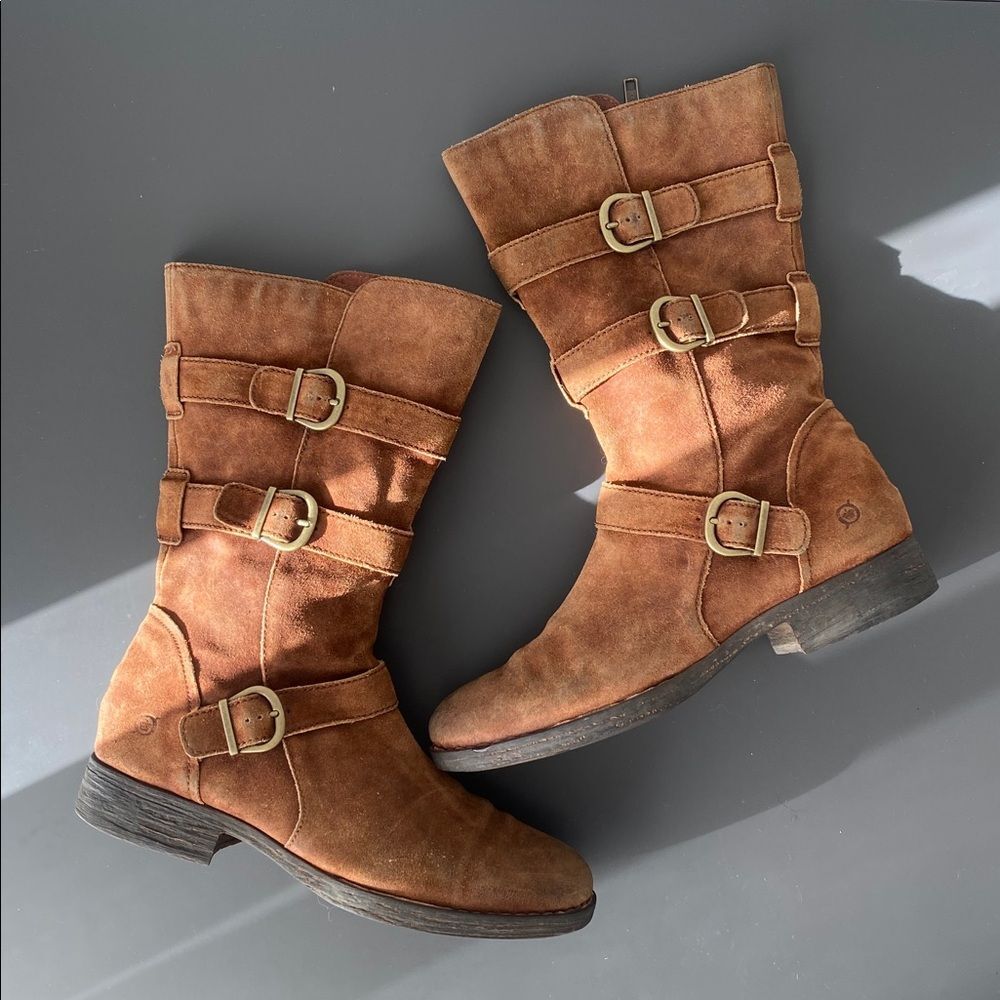 Born Women's Ivy Boots in Rust Sz 11M US Suede Finish Boho Western Cowgirl Moto